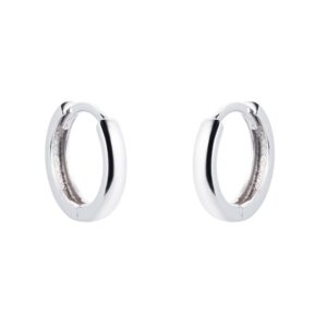 9ct White Gold 10mm Huggie Hoop Earrings