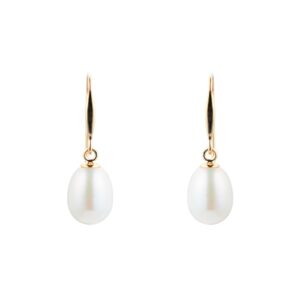 9ct Yellow Gold 7mm Freshwater Pearl Drop Earrings