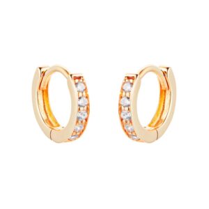 9ct Yellow Gold Cubic Zirconia Huggie Earrings